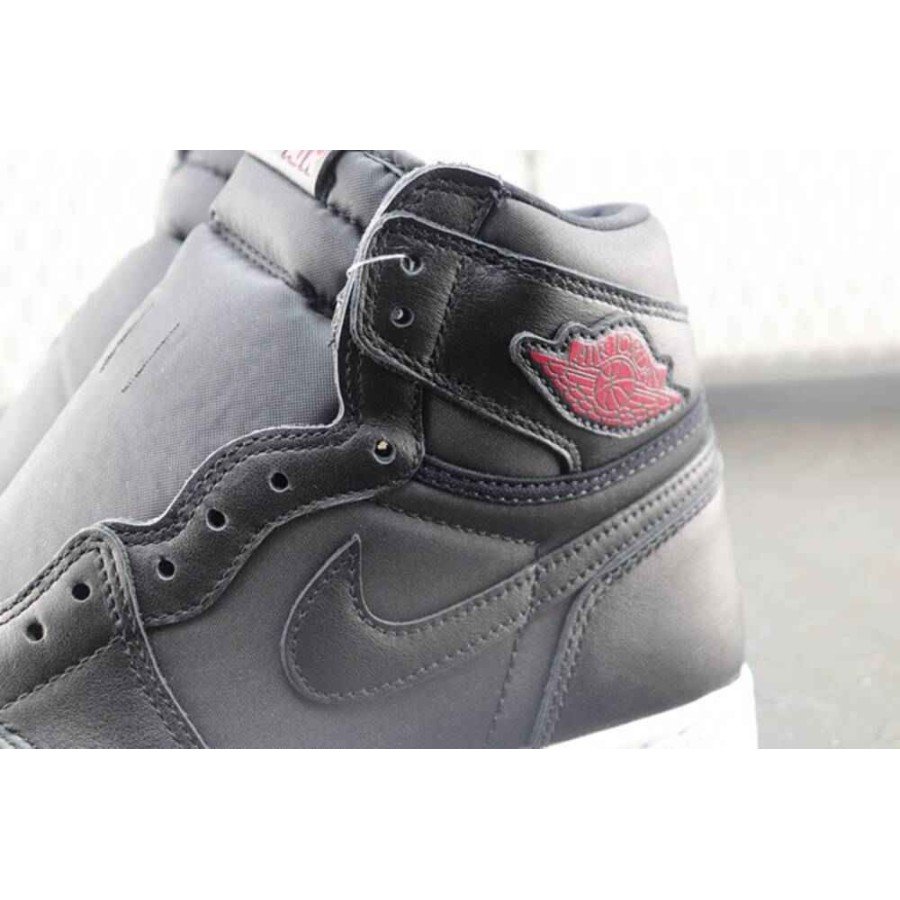 Jordan 1 Retro High Black Satin Gym Red