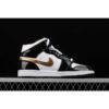 Jordan 1 Mid Patent Black White Gold