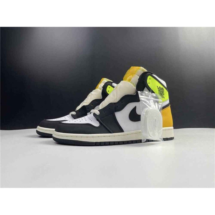 Jordan 1 Retro High White Black Volt University Gold