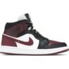 Jordan 1 Mid Black Dark Beetroot