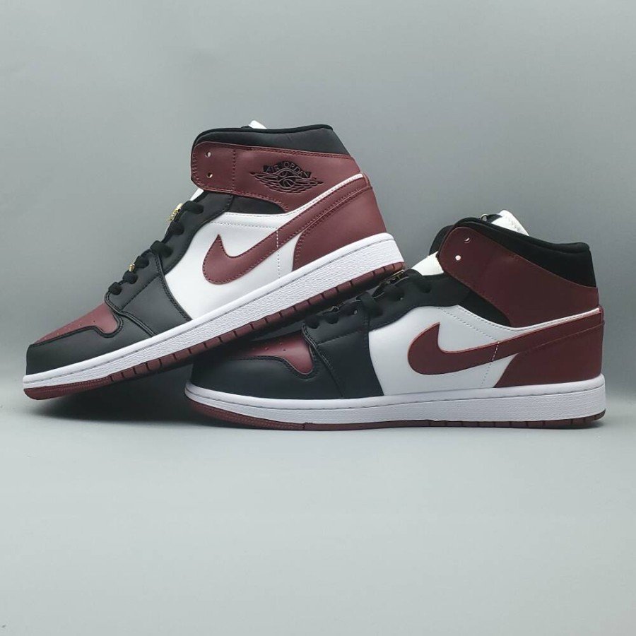 Jordan 1 Mid Black Dark Beetroot