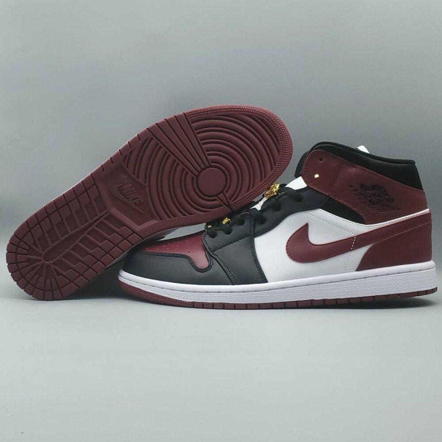 Jordan 1 Mid Black Dark Beetroot