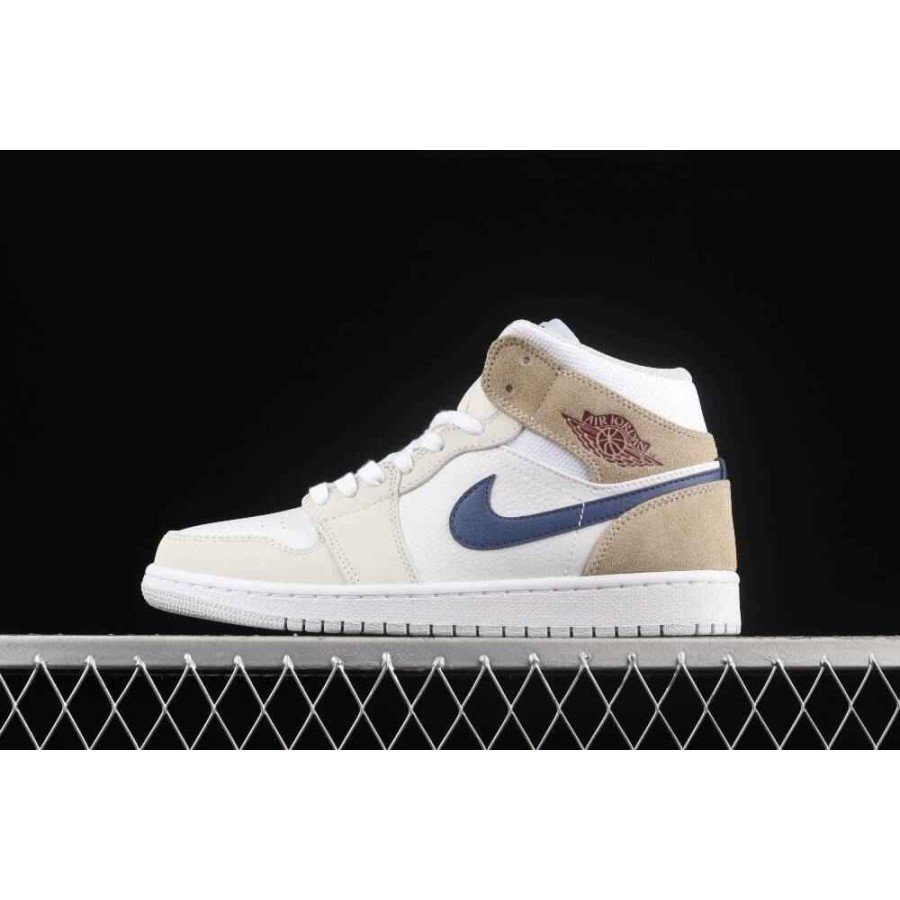 Air Jordan 1 Mid 'White Khaki Blue Void'